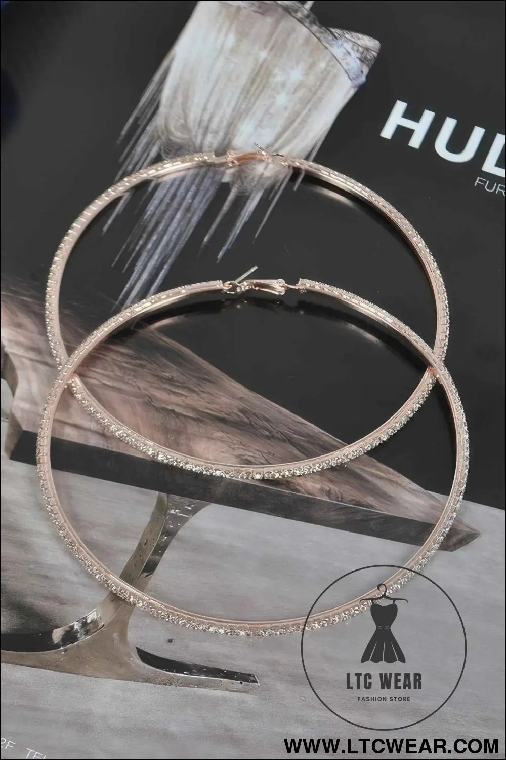 10cm Double Rhinestone Hoop Earrings