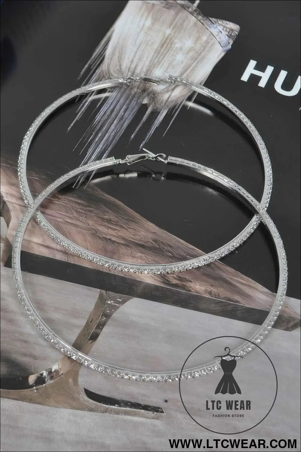 10cm Double Rhinestone Hoop Earrings