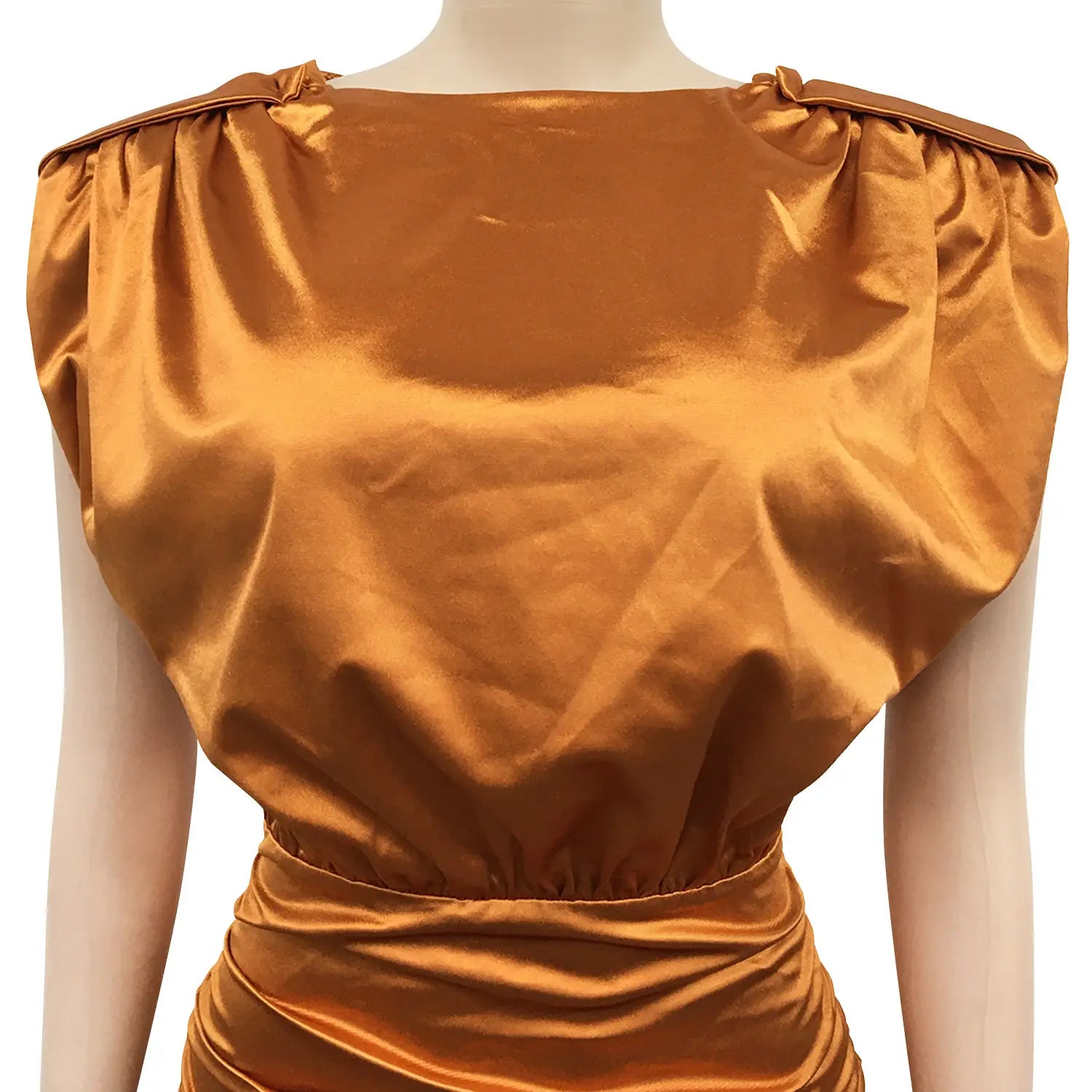 Fashion solid color women’s round neck sleeveless pleated asymmetrical slit long dress