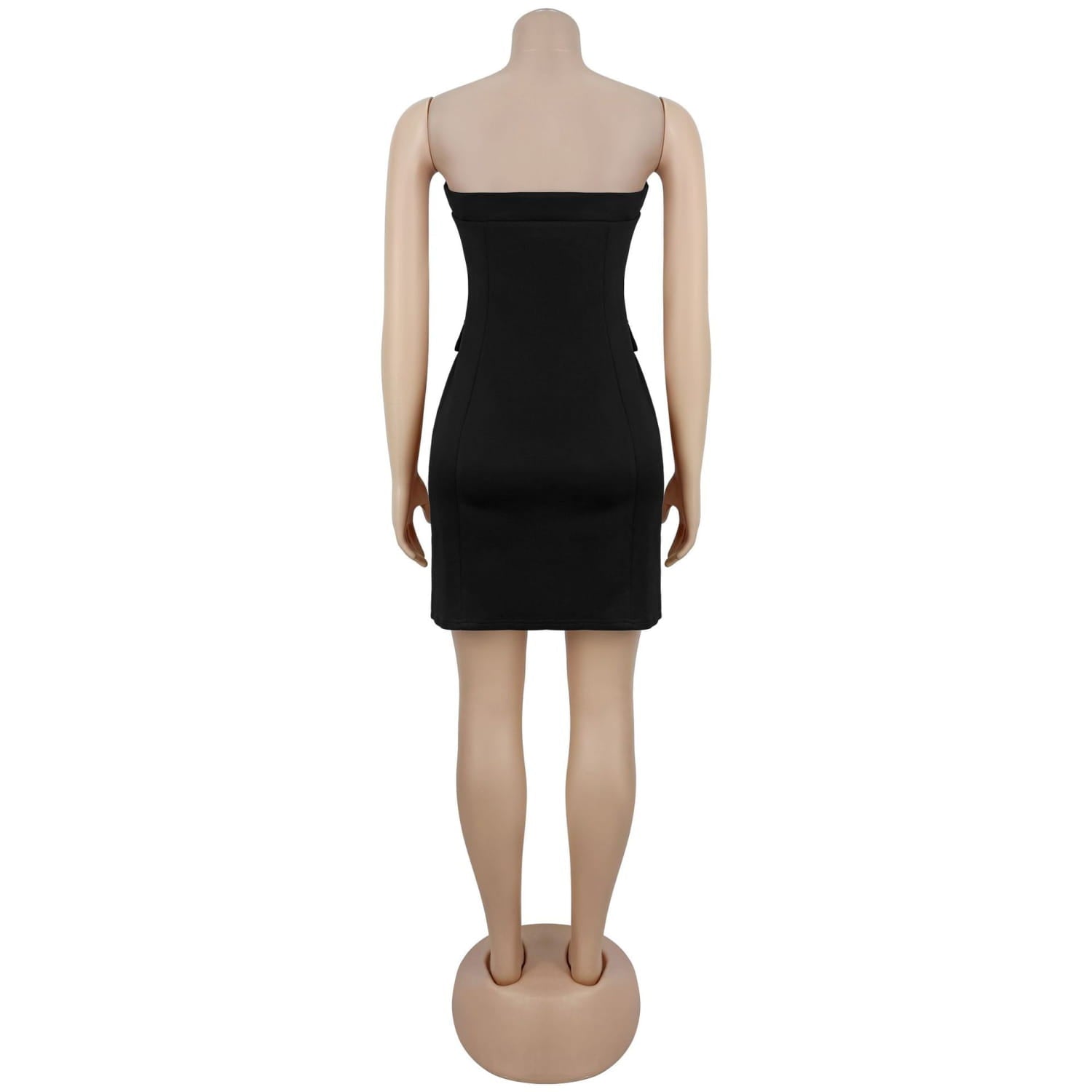 Fashion sexy strapless backless double-breasted dress for women