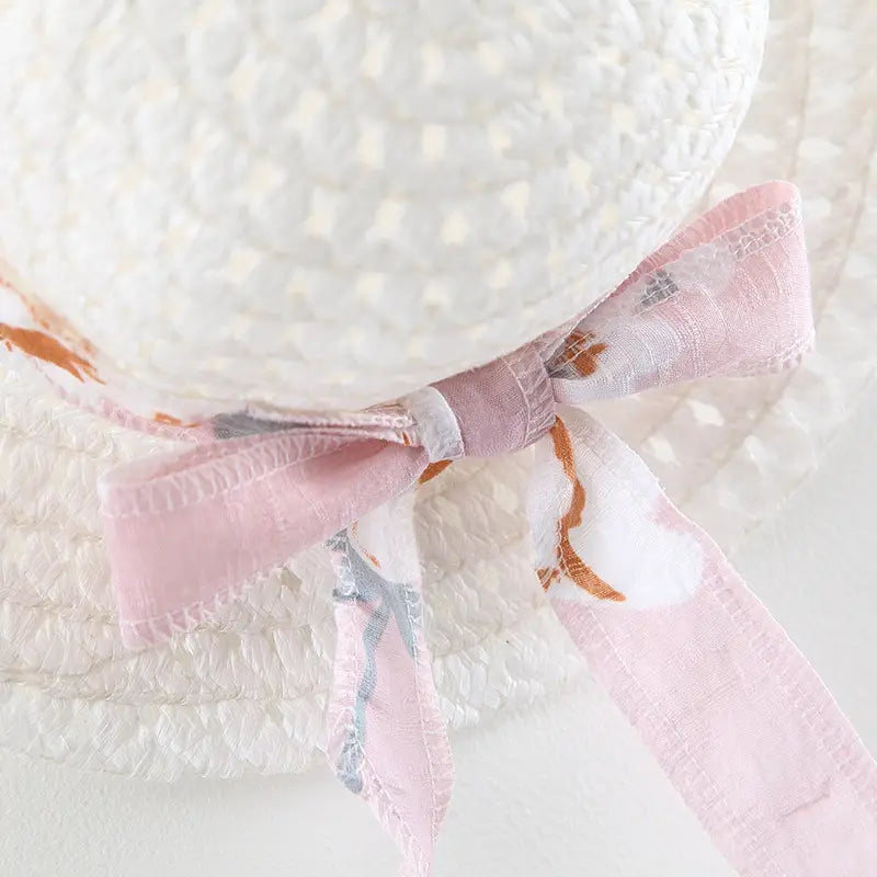 Summer new baby girl flower suspender skirt to send straw hat infant children european and american children’s skirt