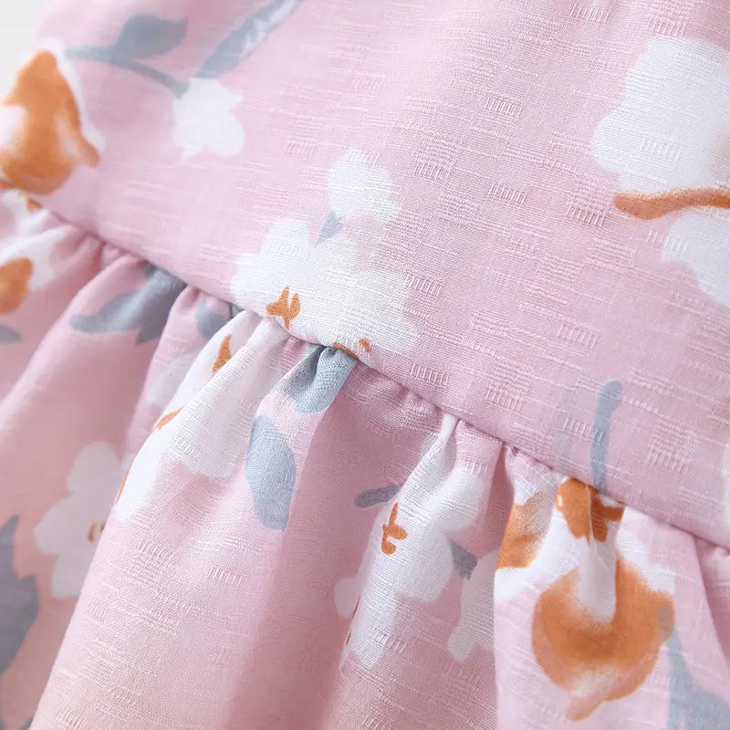 Summer new baby girl flower suspender skirt to send straw hat infant children european and american children’s skirt