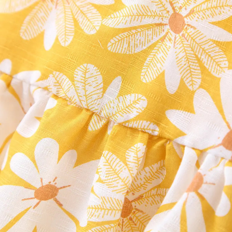 Summer new baby girl flower suspender skirt to send straw hat infant children european and american children’s skirt