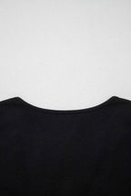 Black Plus Size Solid Color Bow Tie Peplum Tank Top