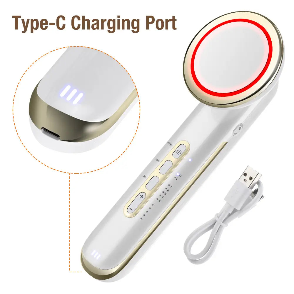 Ems body sculpting device with 5 modes rechargeable far infrared & ultrasonic fat burning slimming beauty instrument