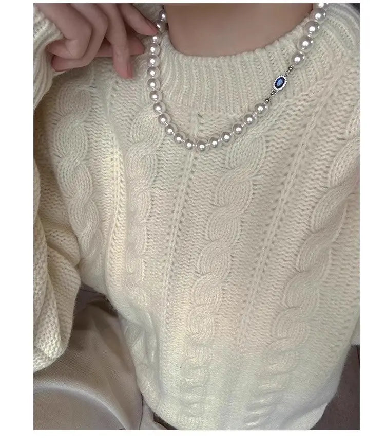 Natural mother-of-pearl pearl necklace silver blue gem clasp high luster premium quality pearl australian white necklace