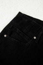 Black 2-Button High Waist Wide Leg Jeans
