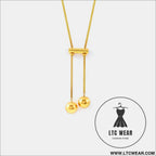 18k gold-plated titanium steel hollow bead necklace - gold / one size