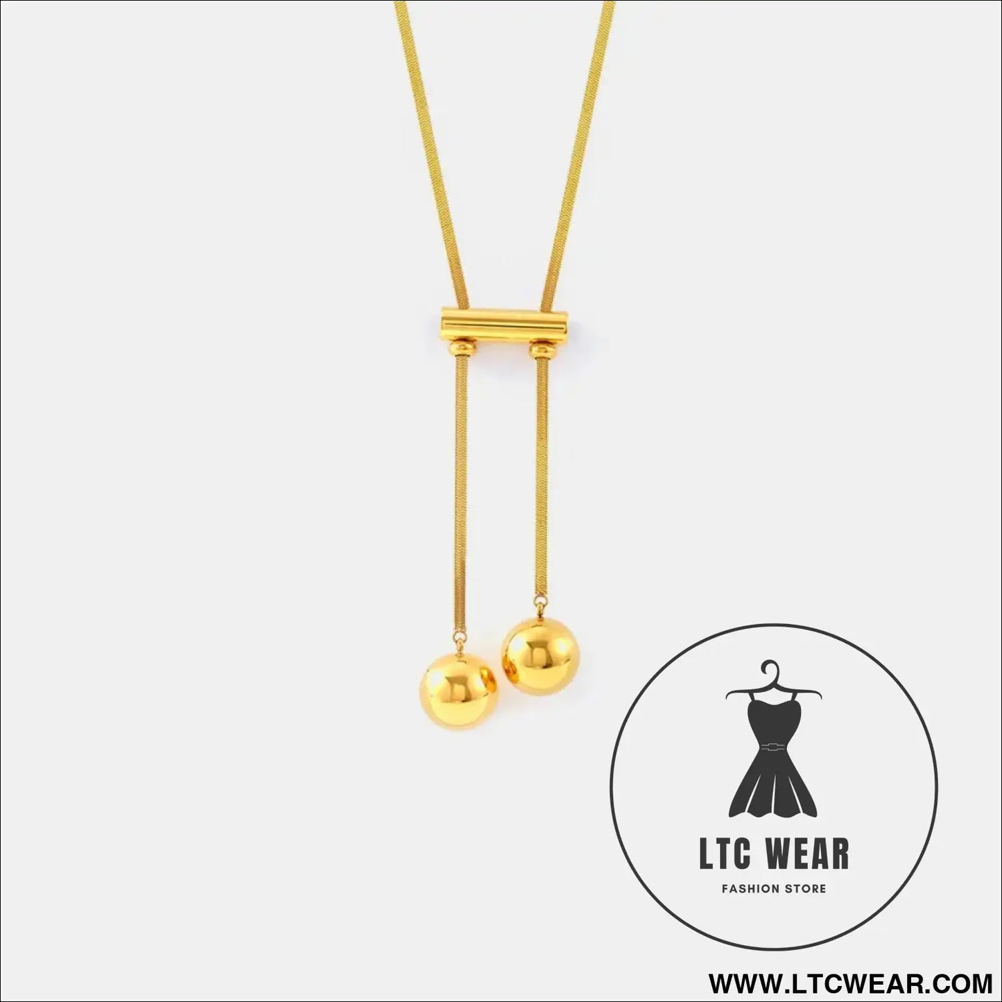 18k gold-plated titanium steel hollow bead necklace - gold / one size
