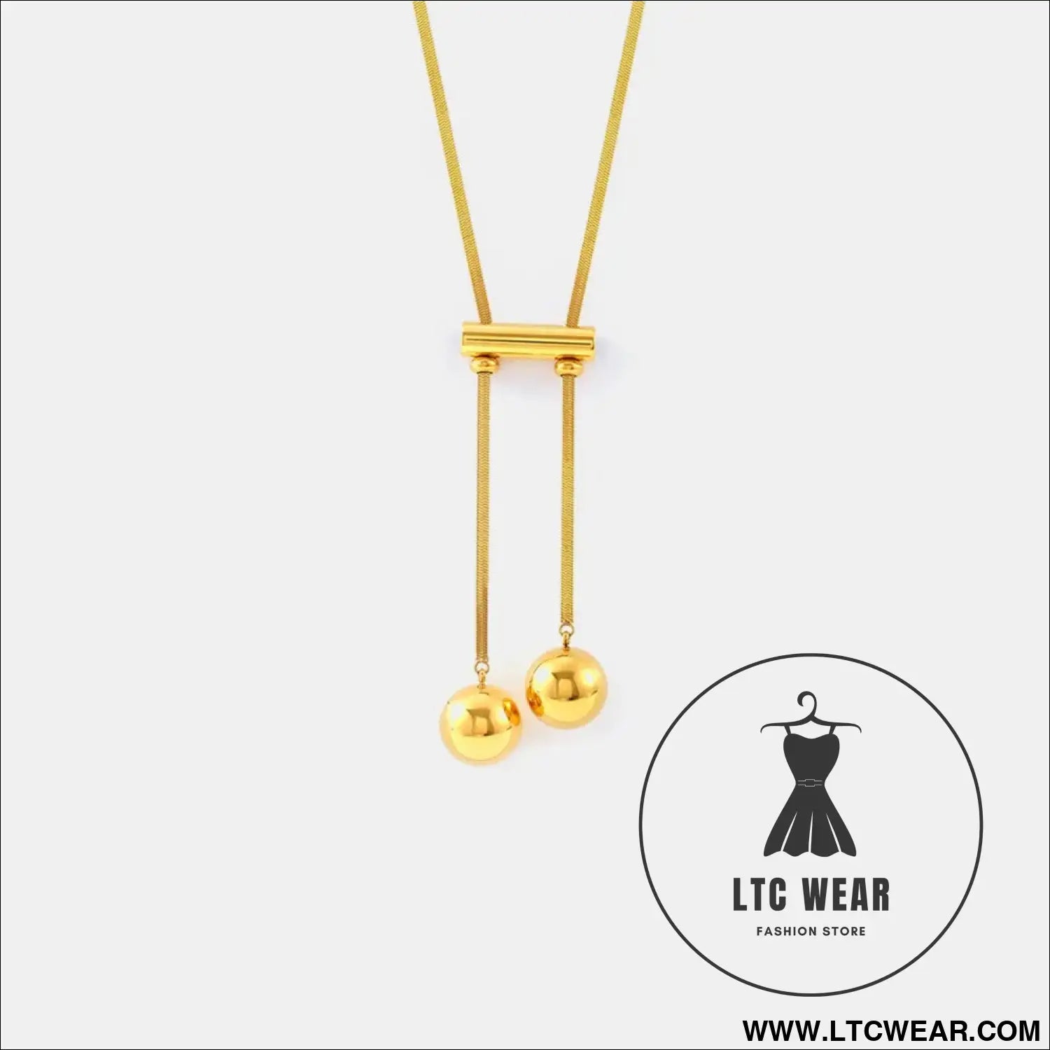 18k gold-plated titanium steel hollow bead necklace - gold / one size