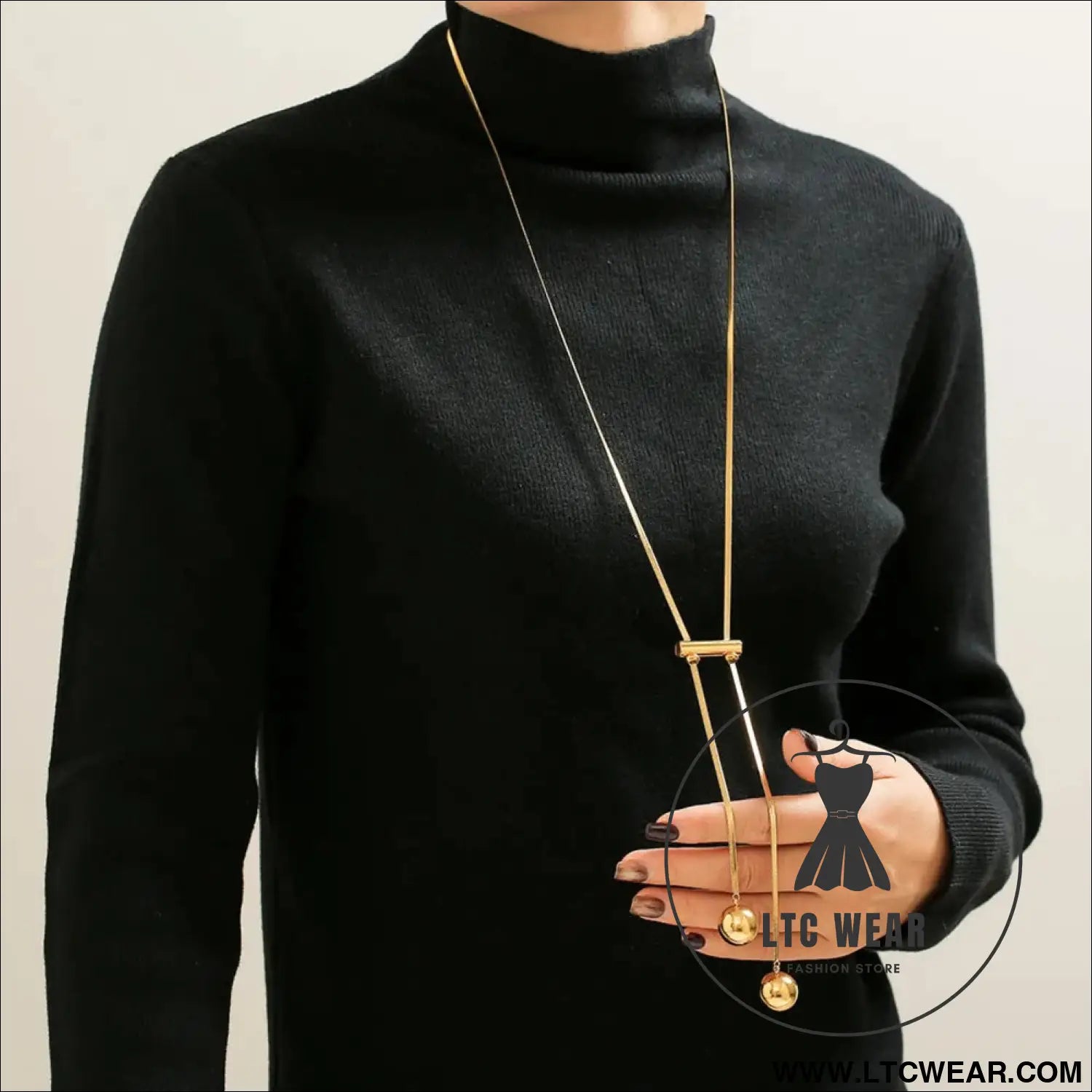 18k gold-plated titanium steel hollow bead necklace - gold / one size