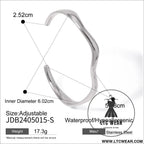 18k gold stainless steel fine ripple open bangle ins minimalist trendy titanium steel bracelet for women - jdb2405015-s