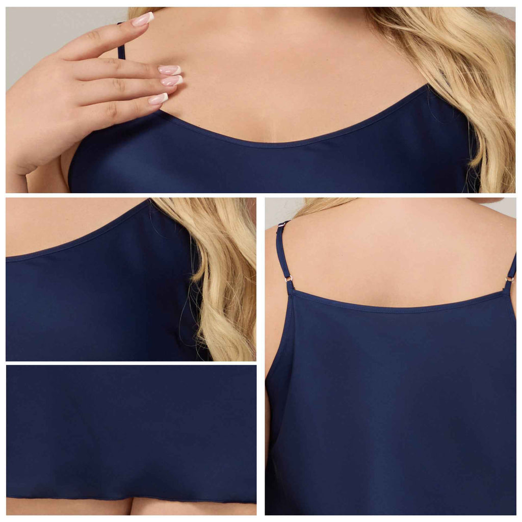 Elegant Satin Chiffon Sleepwear for Women, Summer Strap Sexy Nightdress, Simple Home Wear