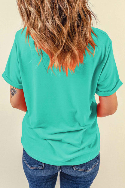 Mint Green Western Duck Graphic Casual Summer T Shirt