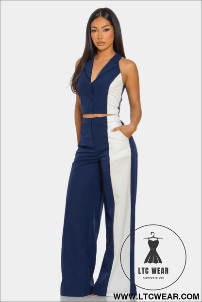 2 Pcs Color Block Set