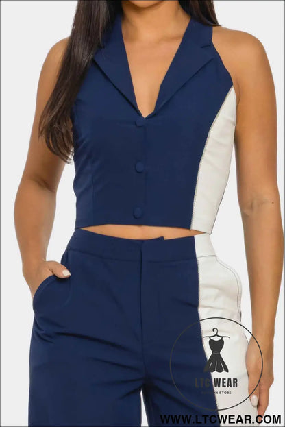2 Pcs Color Block Set