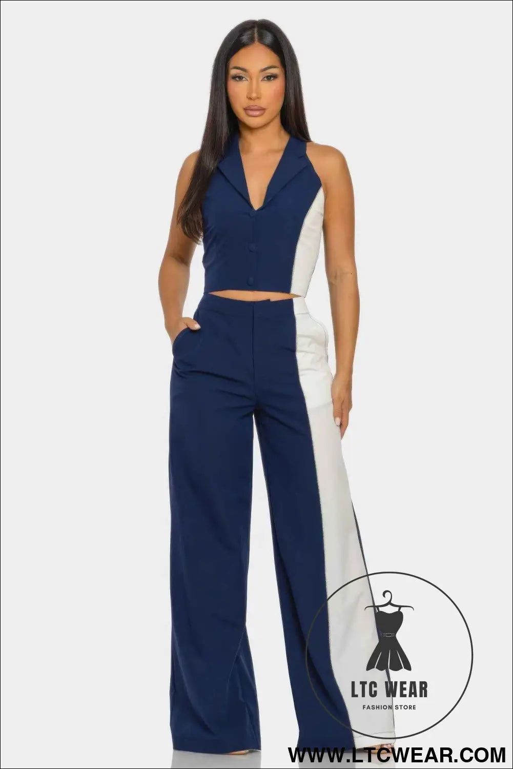 2 Pcs Color Block Set