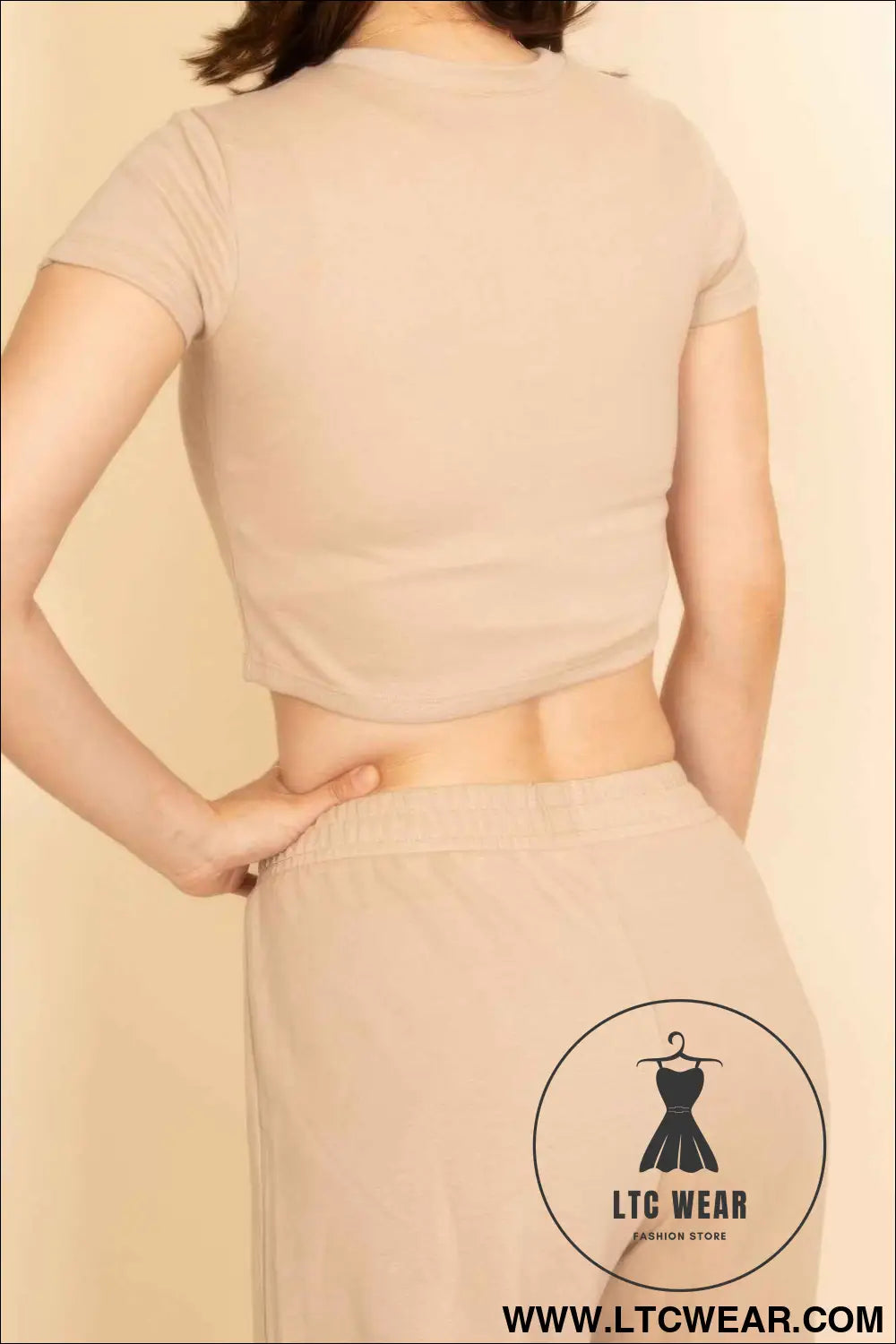 2-piece Crop Tee & Wide Leg Lounge Pants Set
