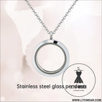 20mm/25mm/30mm glass floating lockets pendant stainless steel magnetic twist closure jewelry