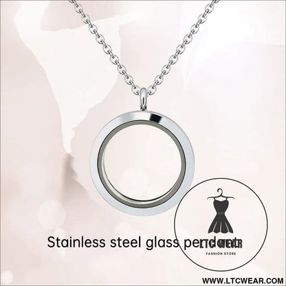 20mm/25mm/30mm glass floating lockets pendant stainless steel magnetic twist closure jewelry