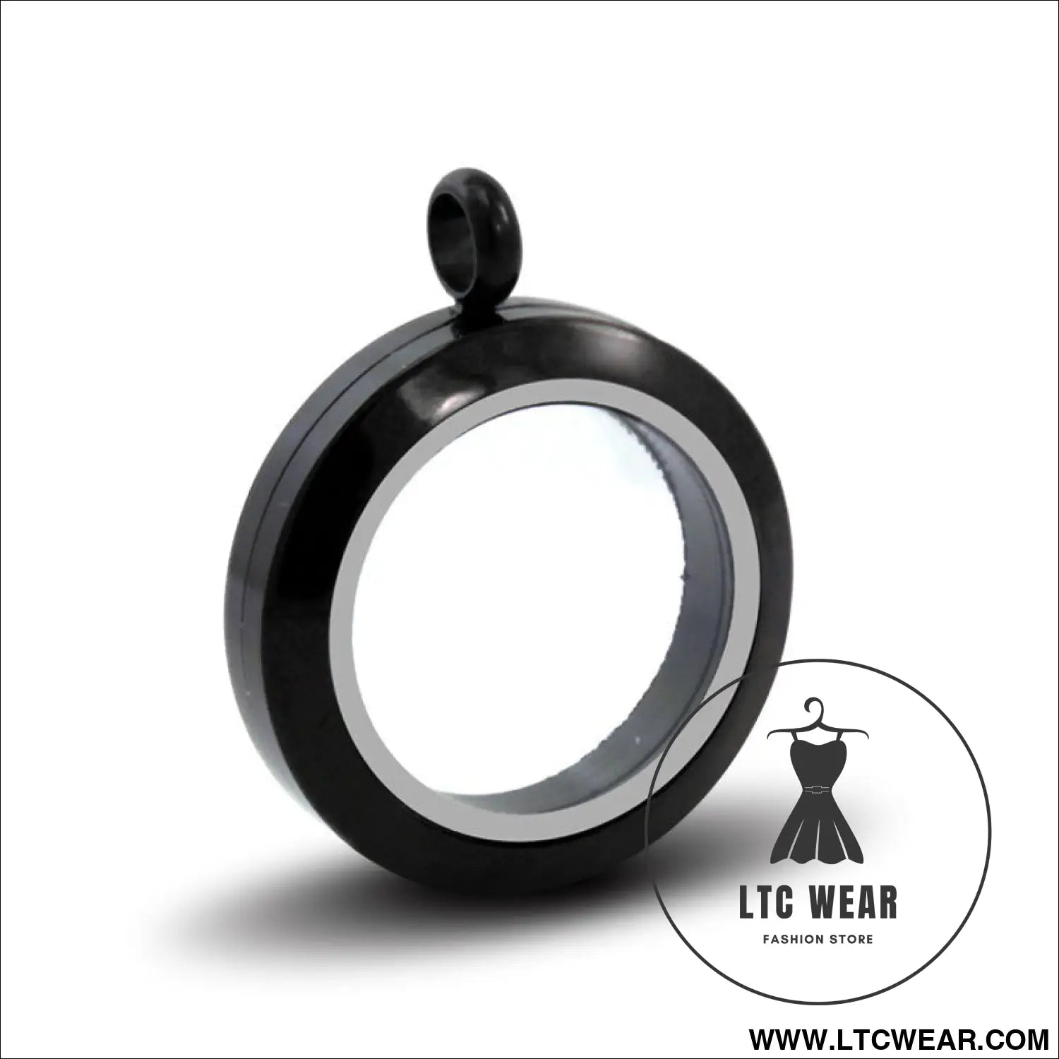 20mm/25mm/30mm glass floating lockets pendant stainless steel magnetic twist closure jewelry - black screw torsion