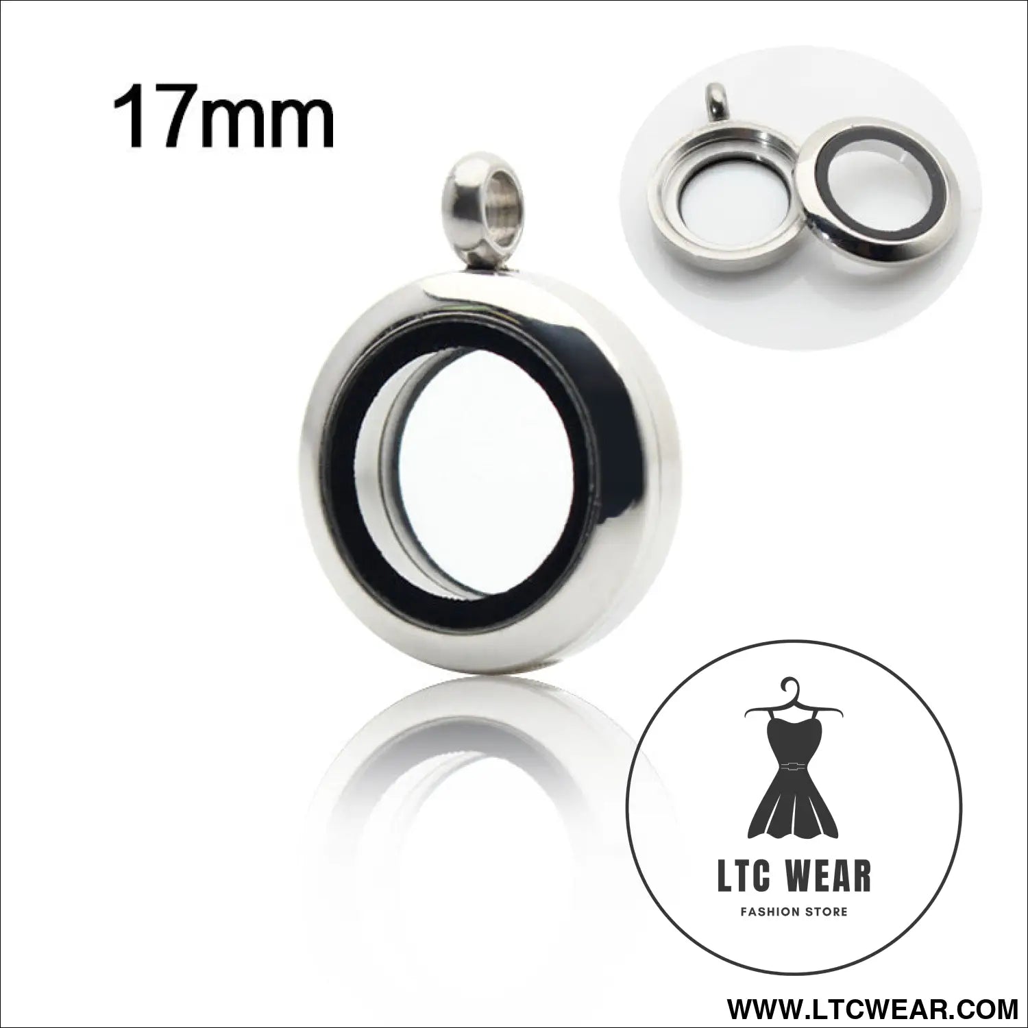 20mm/25mm/30mm glass floating lockets pendant stainless steel magnetic twist closure jewelry - standard version steel