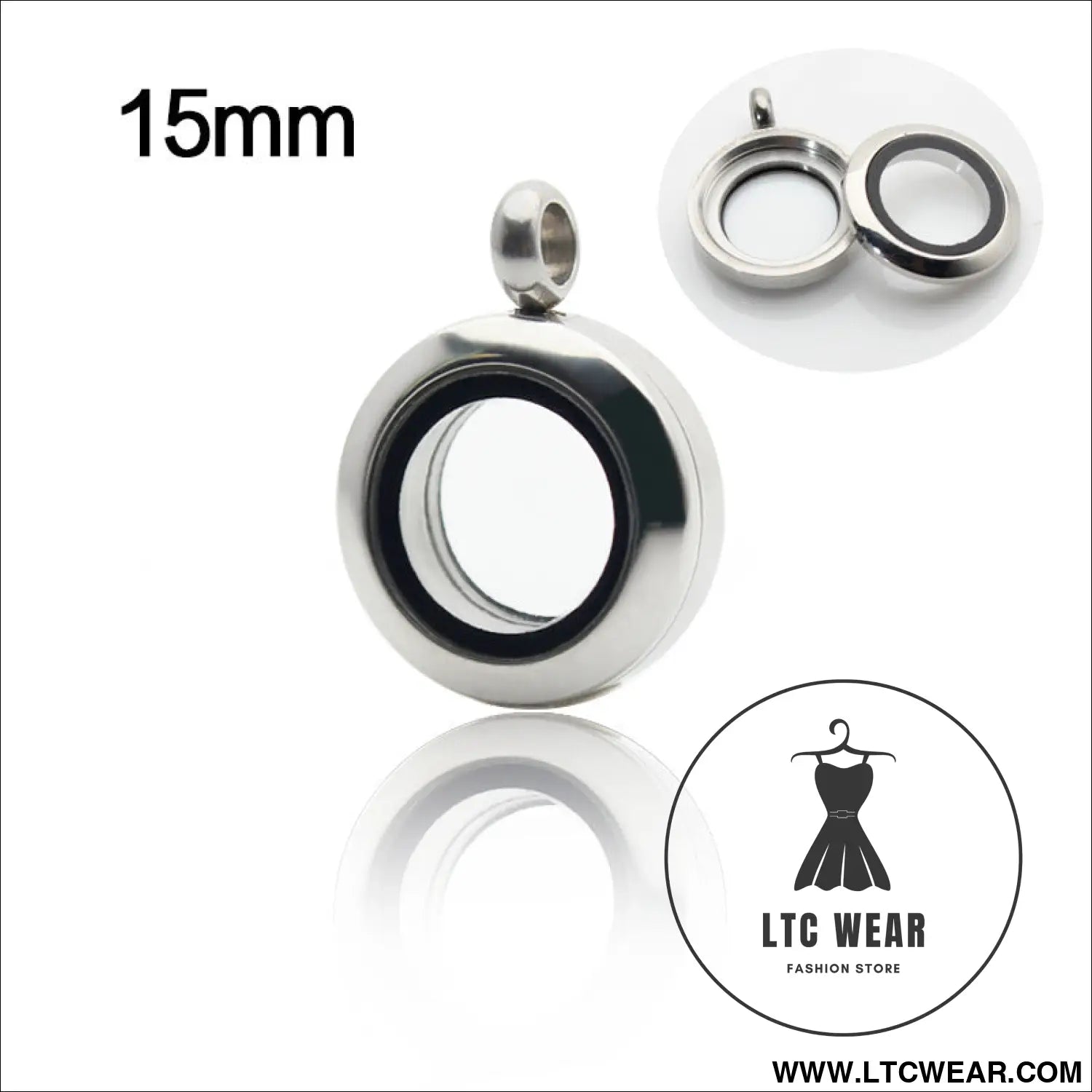 20mm/25mm/30mm glass floating lockets pendant stainless steel magnetic twist closure jewelry - standard version steel