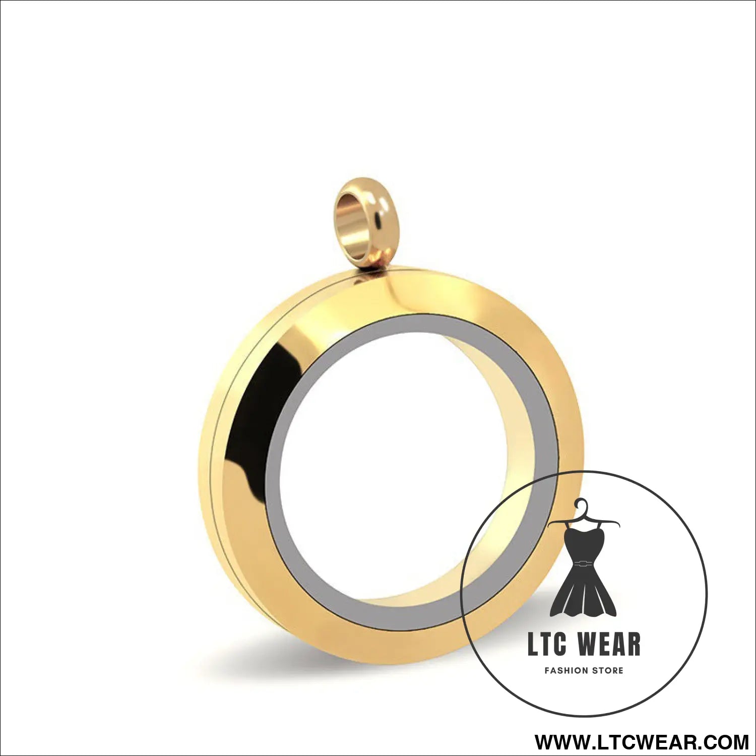 20mm/25mm/30mm glass floating lockets pendant stainless steel magnetic twist closure jewelry - gold screw torsion / 20mm