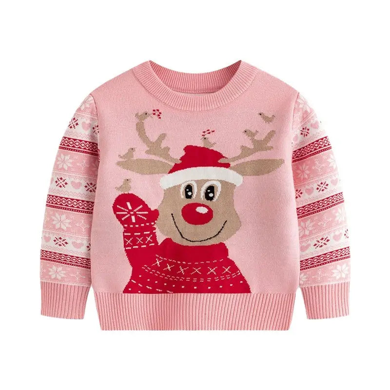 Children’s christmas cartoon reindeer knit sweater