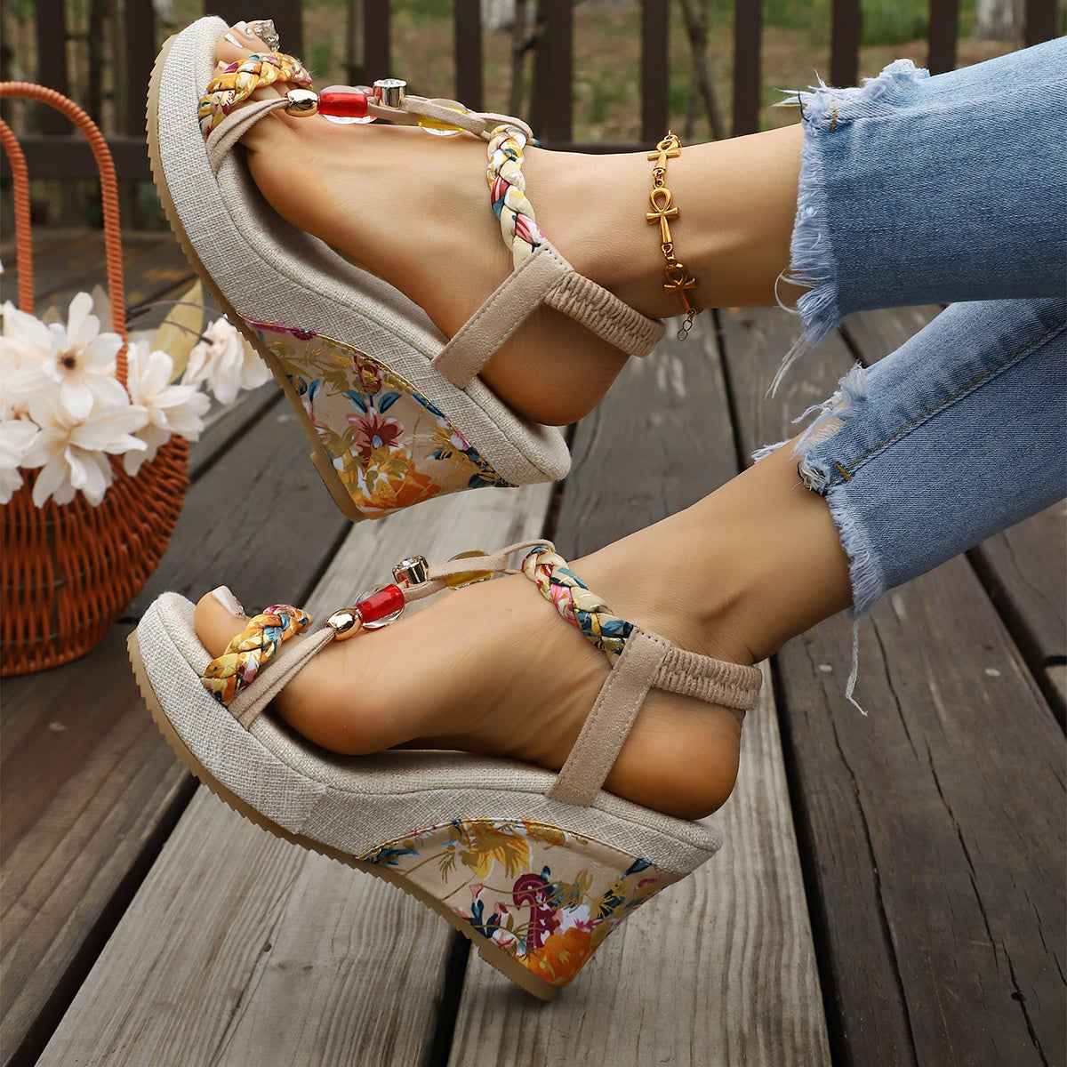 Boho Chic Vintage Wedge Sandals for Effortless Style