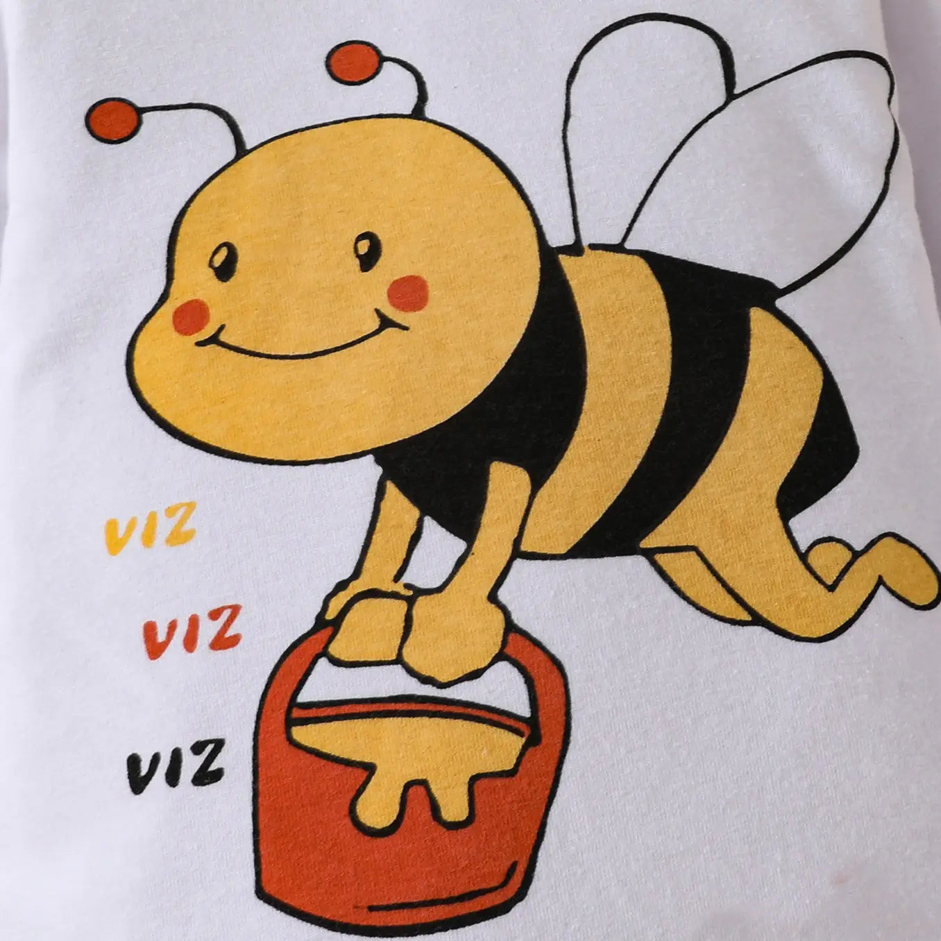Cute baby boy baby girl little bee pattern long sleeved triangular khaki striped pants + tentacle hat set