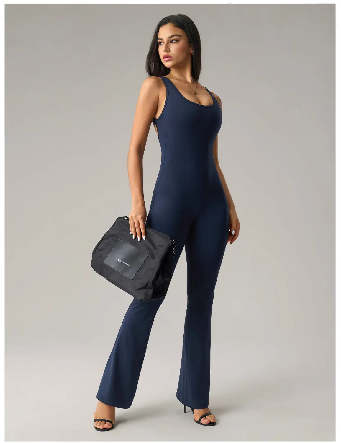 Sleek & Stylish: Women's Horn Elastic Yoga Jumpsuit