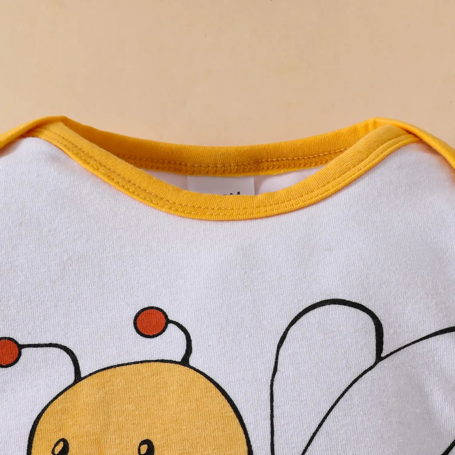 Cute baby boy baby girl little bee pattern long sleeved triangular khaki striped pants + tentacle hat set