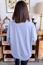 Sachet Pink Solid Color Floral Patched Half Sleeve Tunic Top