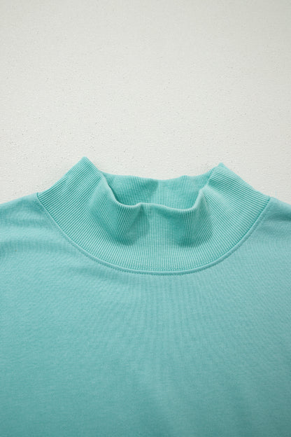Yellow Solid Color High Neck Cap Sleeve Loose Top