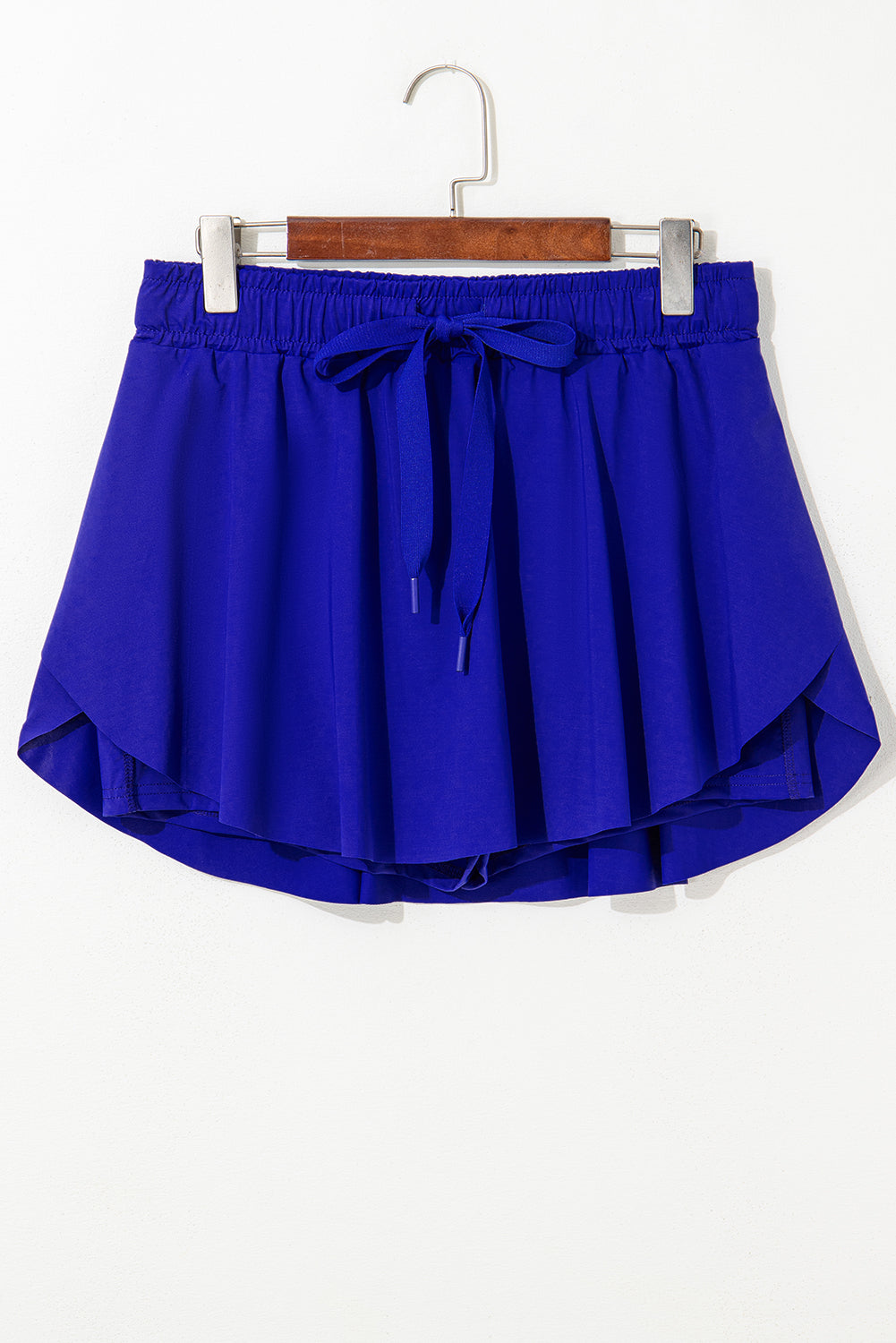 Black Drawstring High Waist Lined Tennis Skort