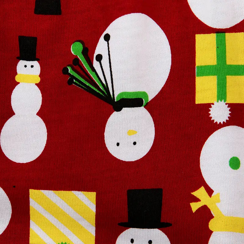 Daughter’s spring/autumn christmas collection long sleeve snowman two piece home clothes children’s set