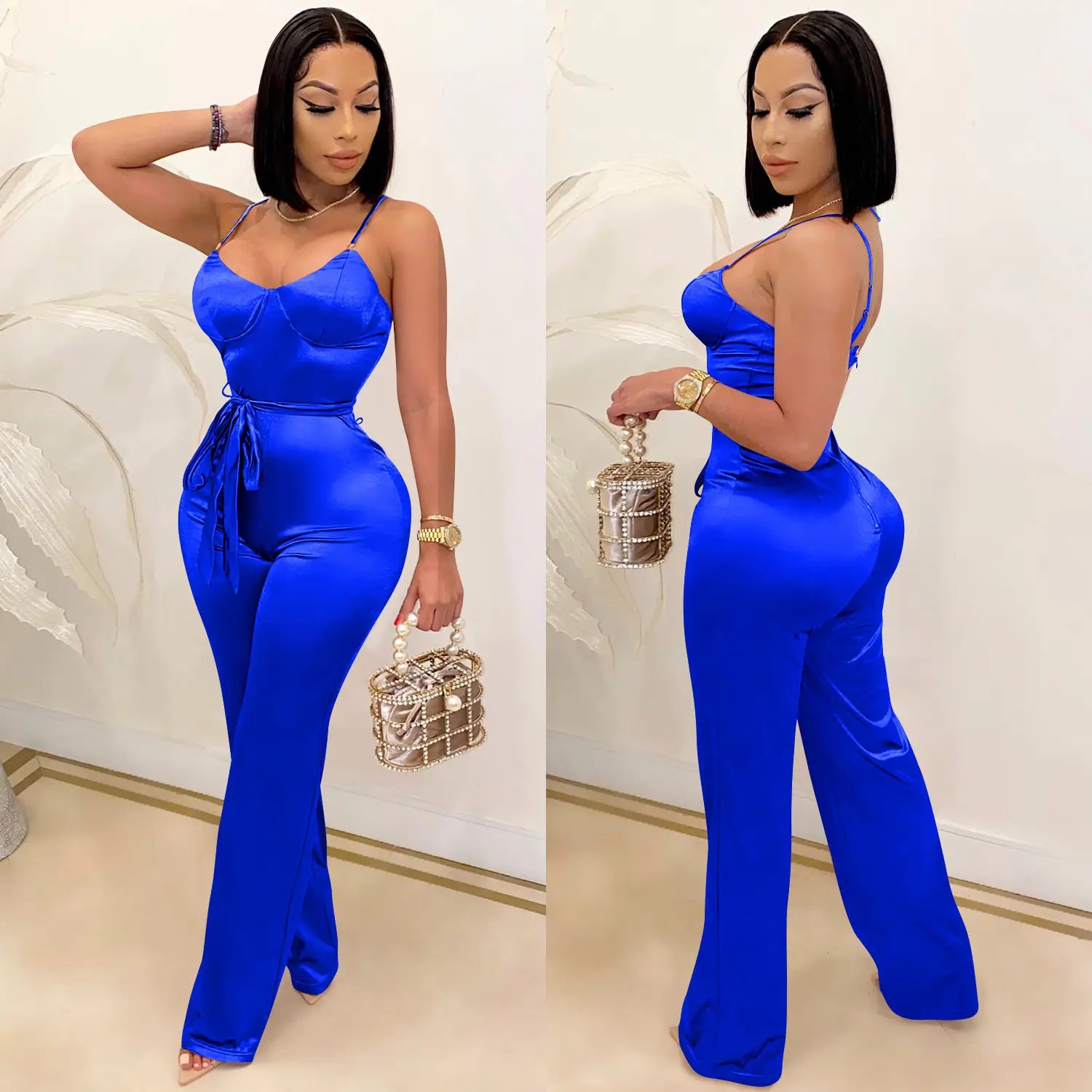 Fashionsexy jumpsuit straight leg pants casual elegant commute