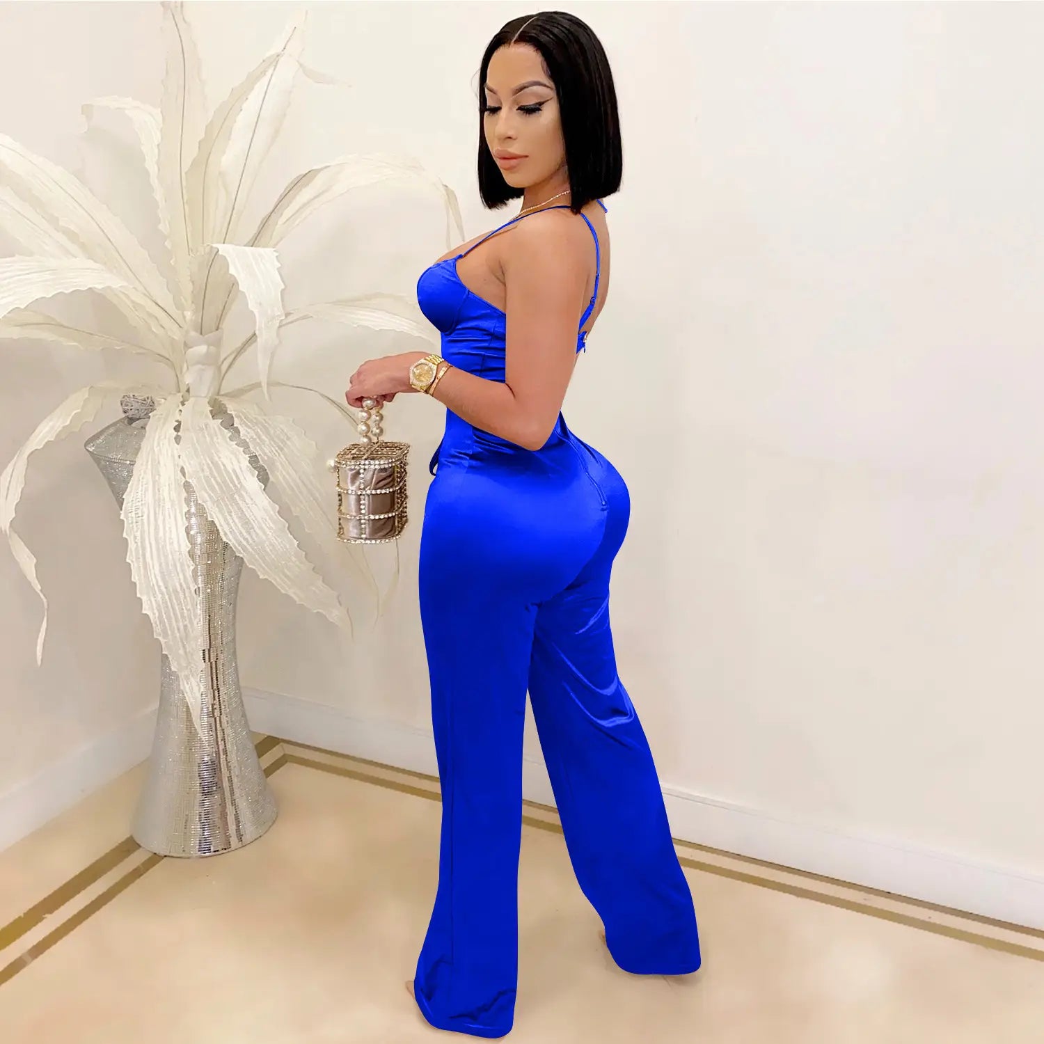 Fashionsexy jumpsuit straight leg pants casual elegant commute