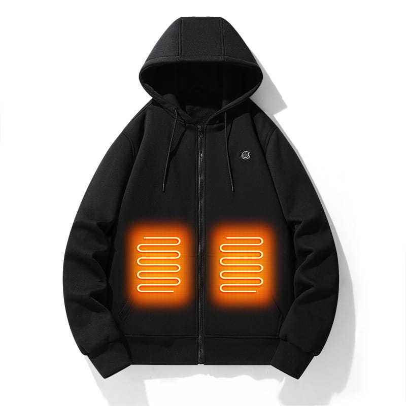 European and american zipper cardigan heating hoodie intelligent hooded five zone heating jacket outdoor warm electric