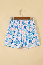 Multicolour Camouflage Print Shirred High Waist Athleisure Shorts
