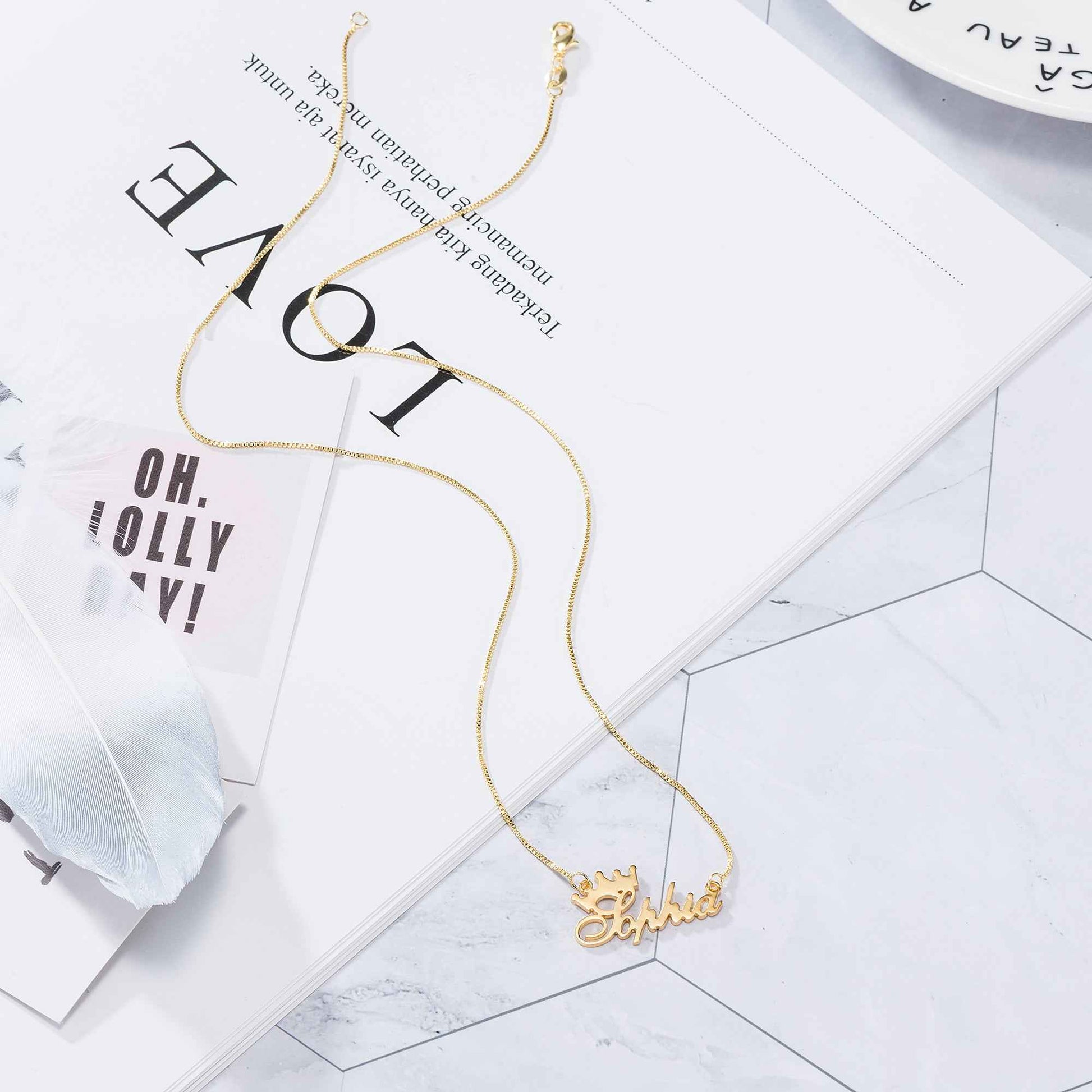 Exquisite Crown Custom Name Necklace