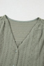 Laurel Green Flutter Sleeve V Neck Shirt