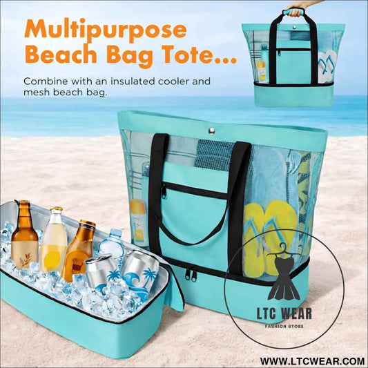 2in1 Beach Tote Cooler Bag Large Capacity AllPurpose