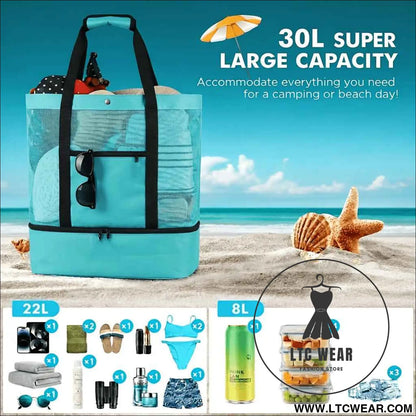 2in1 Beach Tote Cooler Bag Large Capacity AllPurpose