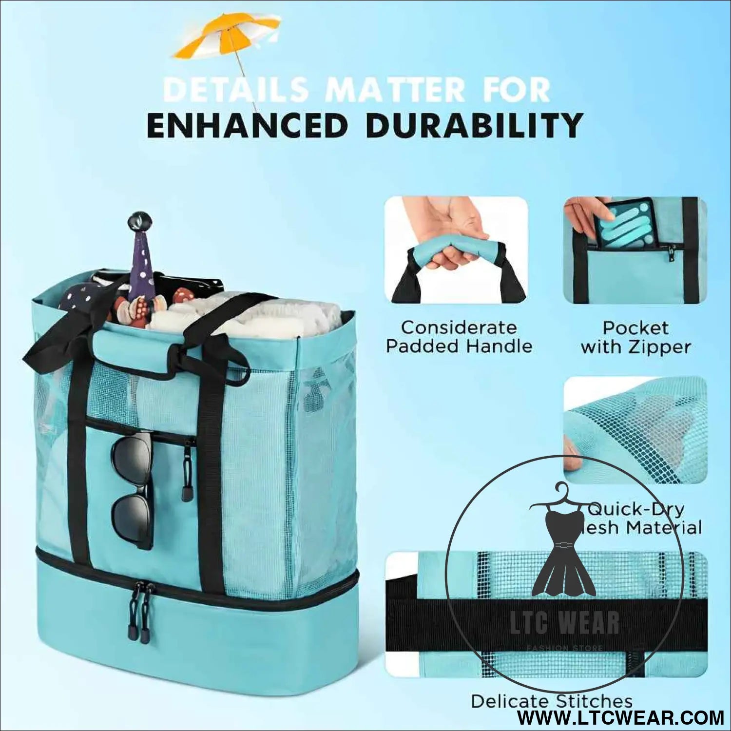 2in1 Beach Tote Cooler Bag Large Capacity AllPurpose