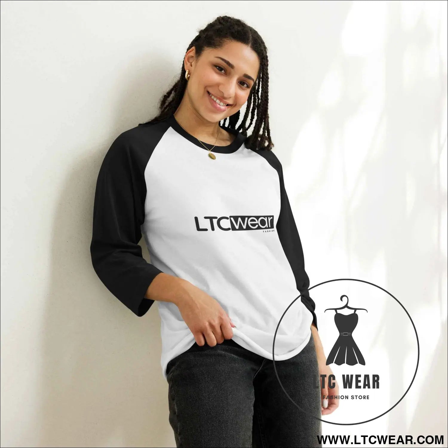 3/4 sleeve raglan shirt