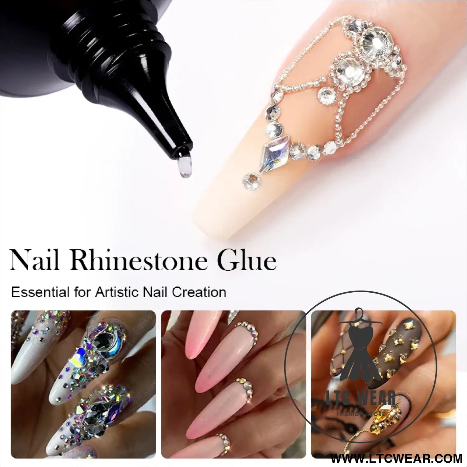 30ml Rhinestone Glue Gel: Elevate Your Nail Art Game - L.T.C Wear Online Fashion Store