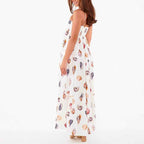 Style Summer New Strap Printed Layered Dress Seashell Print Pocket Dress for Women