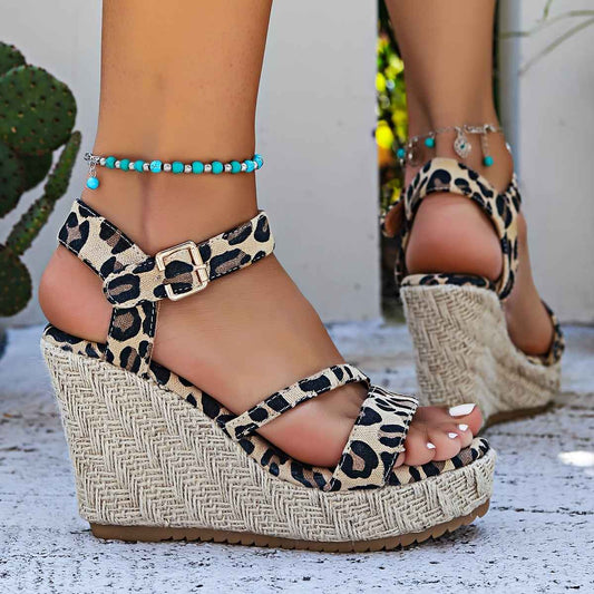 Chic Leopard Platform Wedges Elevated Summer Style